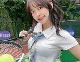 귀여운  테니스녀